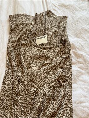 Active USA Beige and Brown Leopard Print Slip Dress